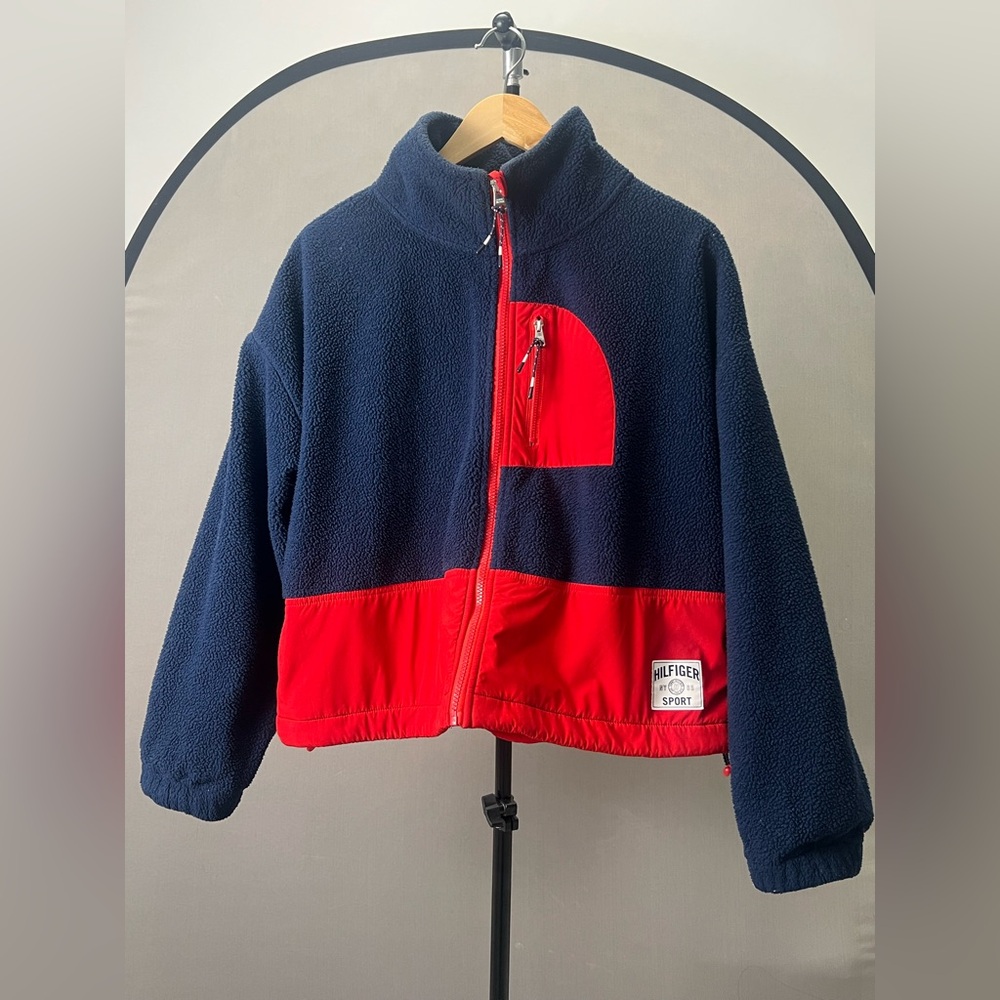 Tommy Hilfiger Kids Navy and Red Puffer Jacket